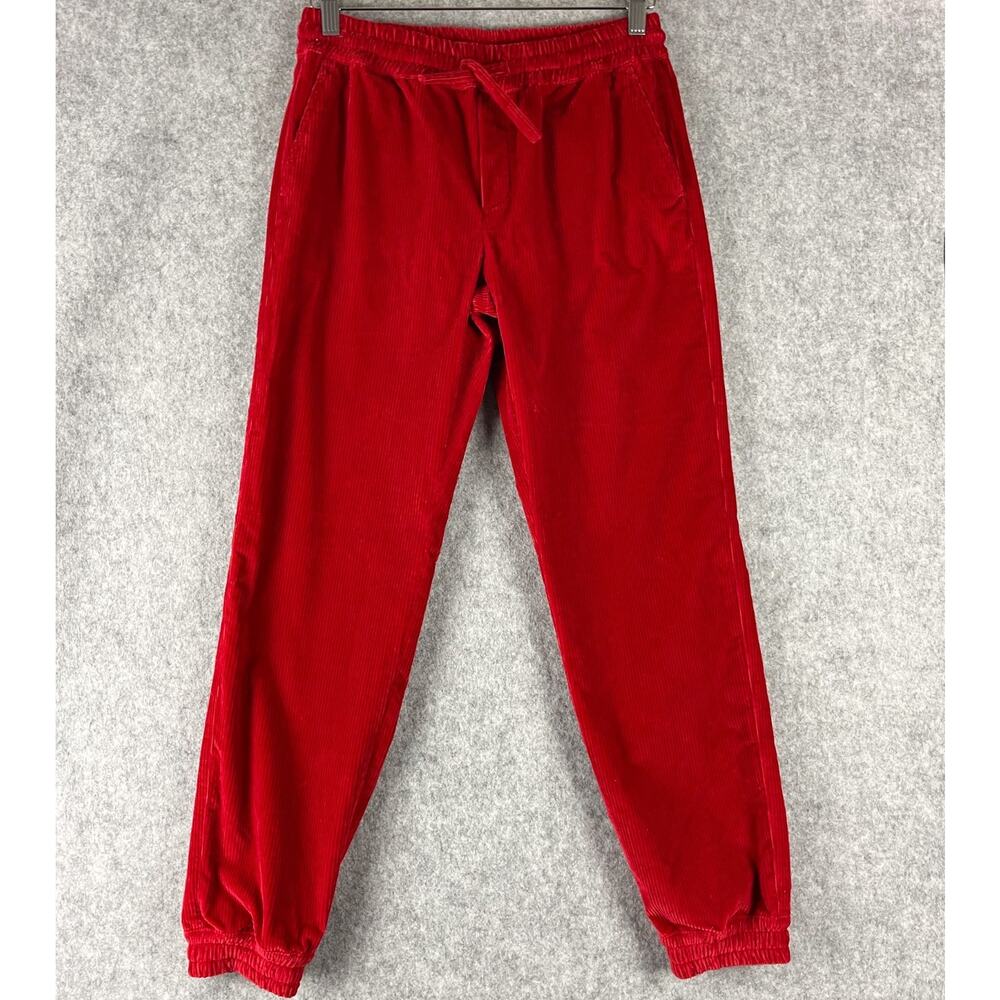 DOLCE & GABBANA Corduroy Jogger Pants Kids 11/12 Red Italy Made Holiday NEW